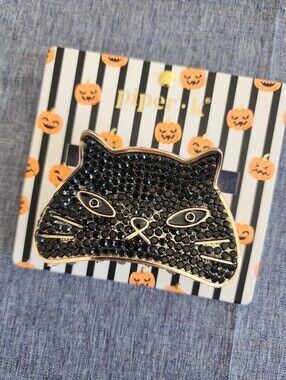 Puper K Black Cat Crystal Hair Claw Clip - Black And Gold NWT